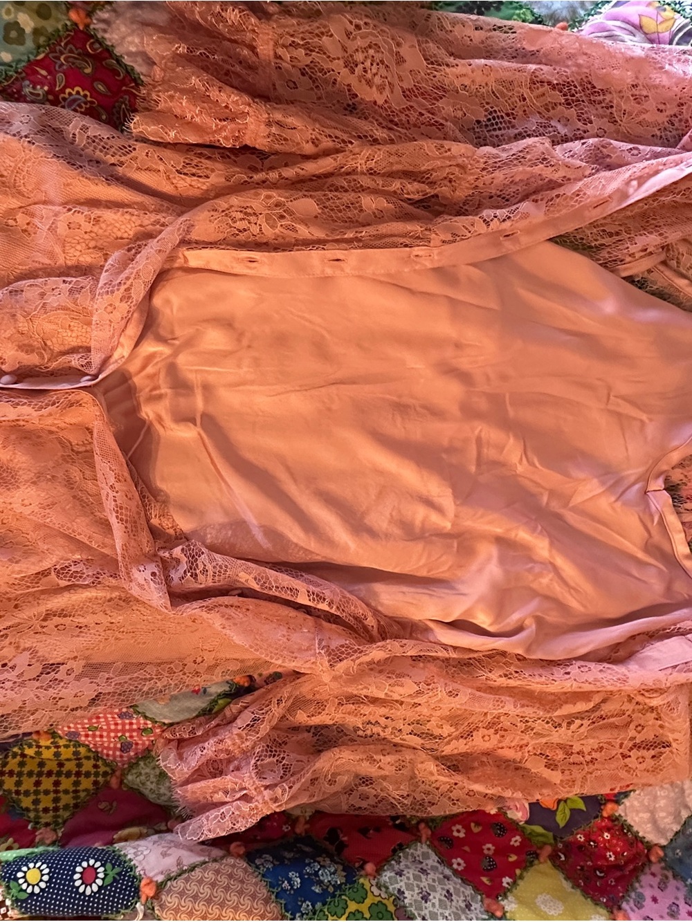 Torrid Mellow arose Pink Sheer and Lace Maxi Dress - Picture 5 of 13
